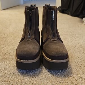 UGG Brown Ankle Boots with Platform Sole